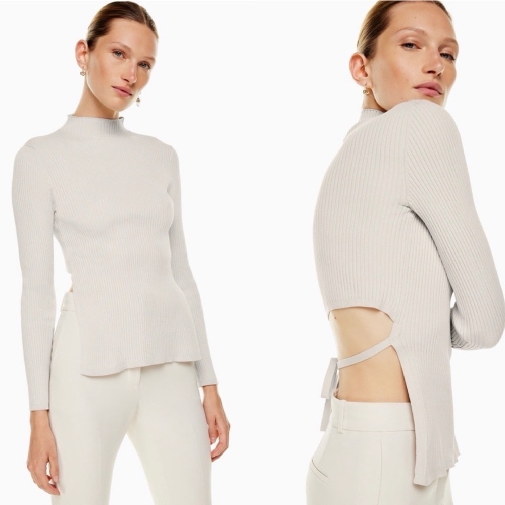 Babaton Sculpt Knit tie back sweater, XS
